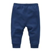 JAHH Children's Pants Plain Casual Boys Basic Girls Baby Solid Color Children Pantses Sweatpants Solid Color Elastic Waist Casual Athletic Long (9-12 Months,Dark Blue)